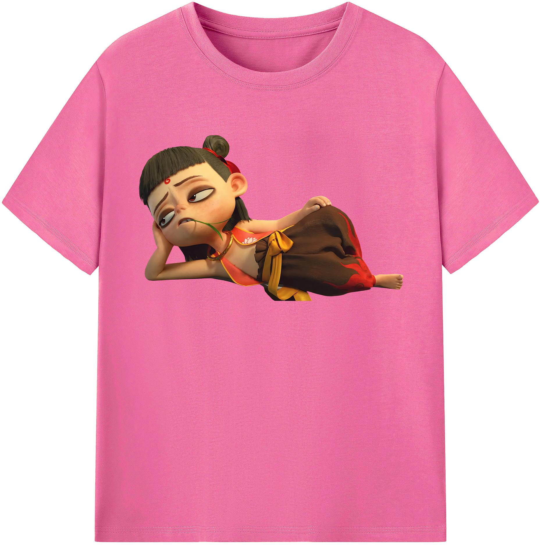 （画像用） Ne Zha 2 ナタ 魔童の大暴れ レディースカジュアルプリントTシャツ（綿100％）